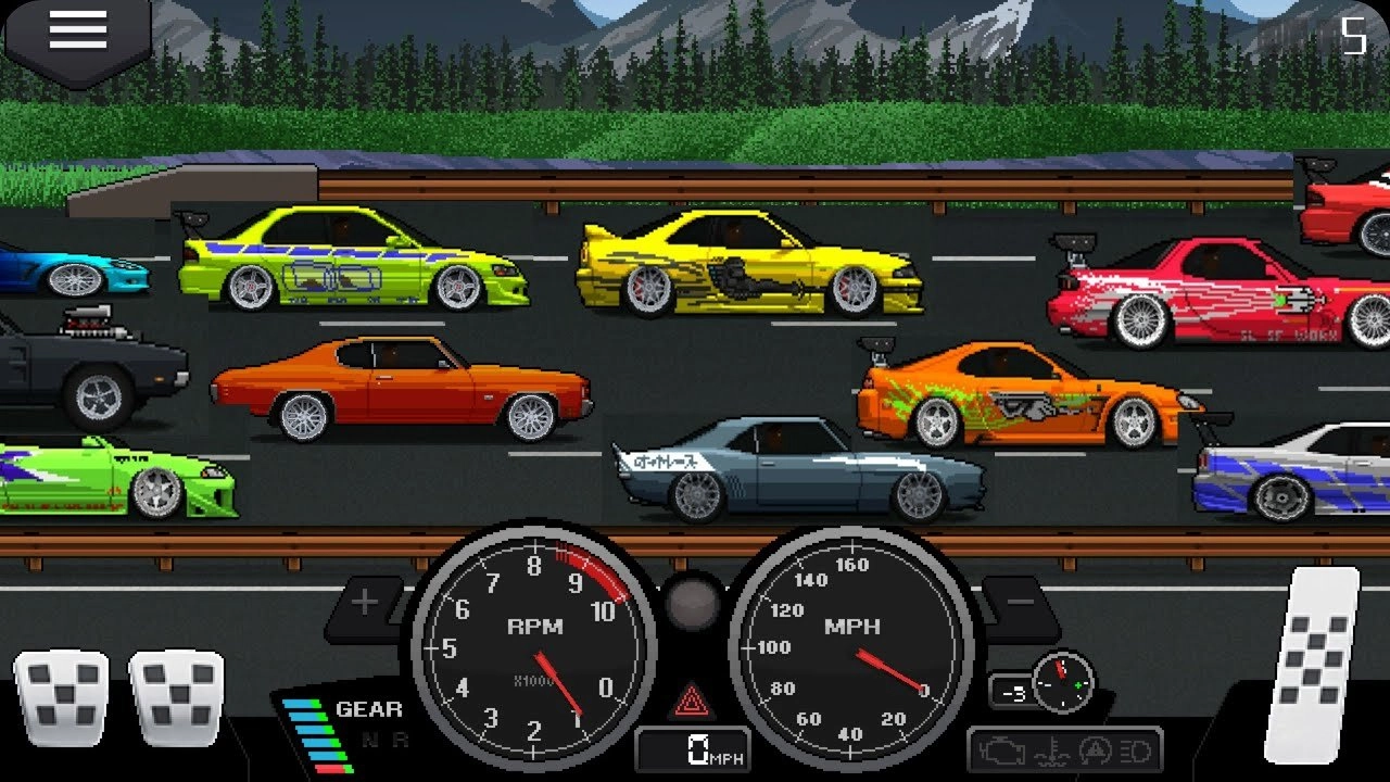 Скачать Pixel Car Racer (Мод: много денег) на андроид последняя версия  v1.2.3 бесплатно